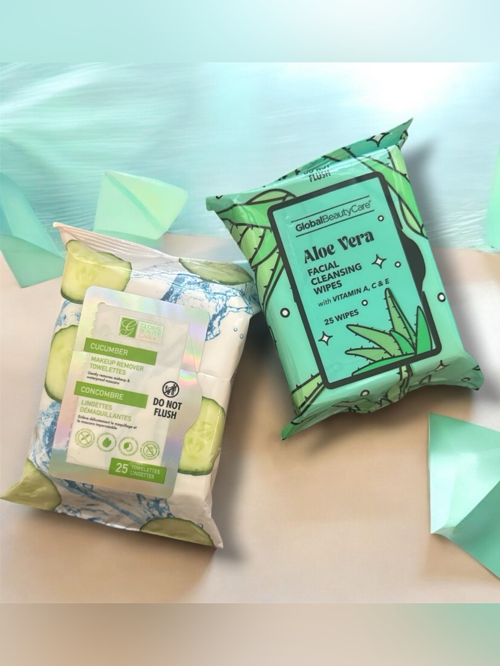 GlobalBeautyCare Dual Set Facial Cleansing & Makeup Remover Wipes